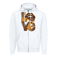 White love leopard with lips Zipper Hoodie - NancyCooperArtShop