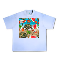 Grape Ice tortoise watermelon beach seamless pattern Urban Heavy Tee - BundleAndBundleShop