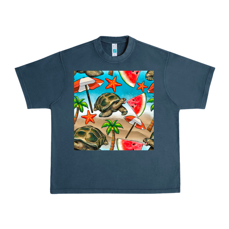 Tortoise Watermelon Beach Seamless Pattern Urban Heavy Tee by BundleAndBundleShop | Teevron