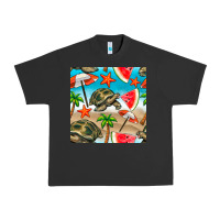 Pigment Black tortoise watermelon beach seamless pattern Urban Heavy Tee - BundleAndBundleShop