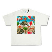 Pistachio tortoise watermelon beach seamless pattern Urban Heavy Tee - BundleAndBundleShop