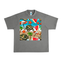 Tornado tortoise watermelon beach seamless pattern Urban Heavy Tee - BundleAndBundleShop