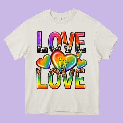 Love Is Love With Hearts Heavy Core Tee Designed By Texasbilliewilder