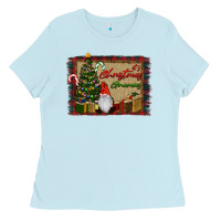 Baby Blue It's Christmas Gnomes Ladies Tee - RanaPortraitStore