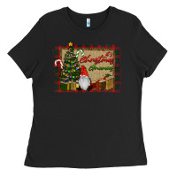 Black It's Christmas Gnomes Ladies Tee - RanaPortraitStore