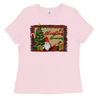 Bubblegum Pink It's Christmas Gnomes Ladies Tee - RanaPortraitStore