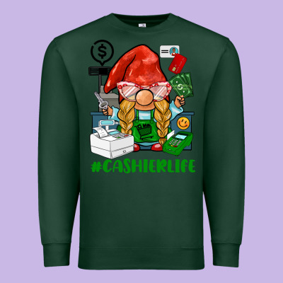 Cashier  Life Gnome Premium Sweatshirt Designed By Barkaloodesign