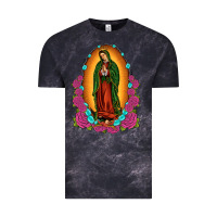 Cloud Black our lady of guadalupe Vintage Tee - JahusDesignShop