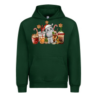 Forest Green hippopotamus coffee cups christmas Urban Hoodie - CowGirlArtShop