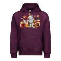 Mauve Wine hippopotamus coffee cups christmas Urban Hoodie - CowGirlArtShop