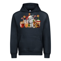 Navy hippopotamus coffee cups christmas Urban Hoodie - CowGirlArtShop