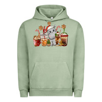 Pigment Oil Green hippopotamus coffee cups christmas Urban Hoodie - CowGirlArtShop