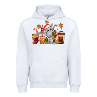 White hippopotamus coffee cups christmas Urban Hoodie - CowGirlArtShop