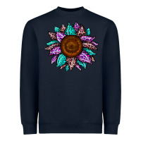 Navy sunflower leopard color Heavyweight Sweatshirt - JahusDesignShop