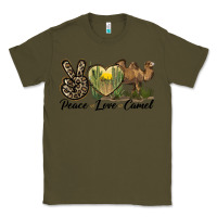 Army Green peace love camel Classic Tee - LillyAllenDesigns