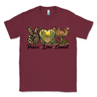 Burgundy peace love camel Classic Tee - LillyAllenDesigns
