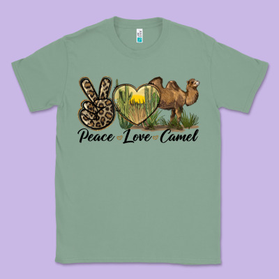 Peace Love Camel Classic Tee Designed By Lillyallendesigns