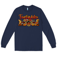Navy American Firefighter Mom Long Sleeve Tee - LillyAllenDesigns