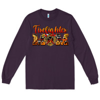 Plum American Firefighter Mom Long Sleeve Tee - LillyAllenDesigns