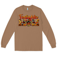 Toasted Coconut American Firefighter Mom Long Sleeve Tee - LillyAllenDesigns