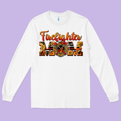 American Firefighter Mom Long Sleeve Tee Designed By Lillyallendesigns