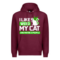 Burgundy Cat Weed I Like My Cat Gift Premium Hoodie - Bettercallsaul