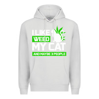 Dove Grey Cat Weed I Like My Cat Gift Premium Hoodie - Bettercallsaul