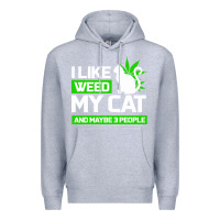 Heather Grey Cat Weed I Like My Cat Gift Premium Hoodie - Bettercallsaul