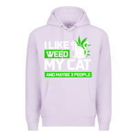 Lilac Cat Weed I Like My Cat Gift Premium Hoodie - Bettercallsaul