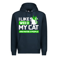 Navy Cat Weed I Like My Cat Gift Premium Hoodie - Bettercallsaul
