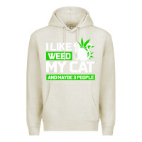 Oatmeal Heather Cat Weed I Like My Cat Gift Premium Hoodie - Bettercallsaul