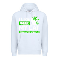 White Cat Weed I Like My Cat Gift Premium Hoodie - Bettercallsaul