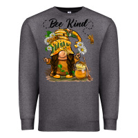 Charcoal Heather bee kind gnome Premium Sweatshirt - BarkalooDesign