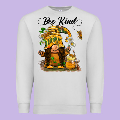 Bee Kind Gnome Premium Sweatshirt Designed By Barkaloodesign