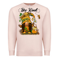Pale Pink bee kind gnome Premium Sweatshirt - BarkalooDesign