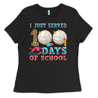 Black i just served 100 days of school volleyball Ladies Tee - Zillion Design Studio