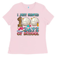 Bubblegum Pink i just served 100 days of school volleyball Ladies Tee - Zillion Design Studio