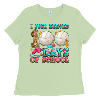 Matcha i just served 100 days of school volleyball Ladies Tee - Zillion Design Studio