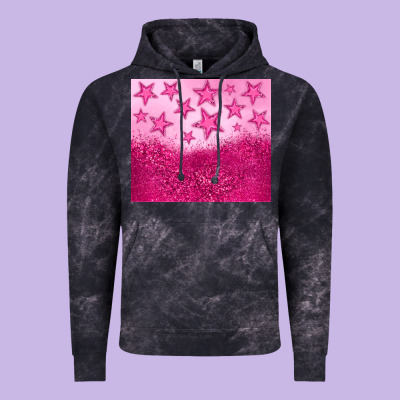 Pink Glitter Star Vintage Hoodie Designed By Jahusdesignshop