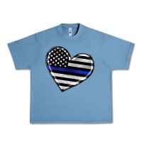 Pebble Blue american thin blue line flag Urban Heavy Tee - Artiststas