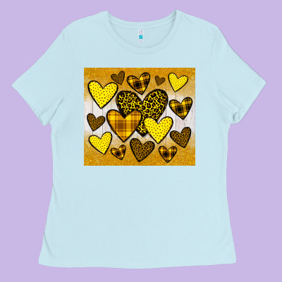 Yellow Hearts Ladies Tee Designed By Jahusdesignshop
