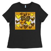 Black yellow hearts Ladies Tee - JahusDesignShop