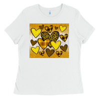White yellow hearts Ladies Tee - JahusDesignShop