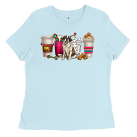 Baby Blue st. bernard dog coffee cups Ladies Tee - texasbilliewilder