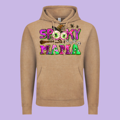 Spooky Mama Vintage Hoodie Designed By Adodesignshop