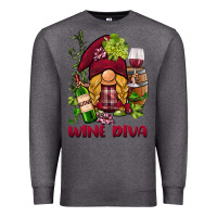 Charcoal Heather vine diva  gnome Premium Sweatshirt - BarkalooDesign