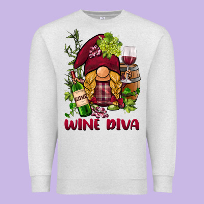 Vine Diva  Gnome Premium Sweatshirt Designed By Barkaloodesign