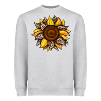 Heather Grey sunflower leopard Heavyweight Sweatshirt - JahusDesignShop