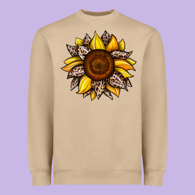 Sunflower Leopard Heavyweight Sweatshirt Designed By Jahusdesignshop