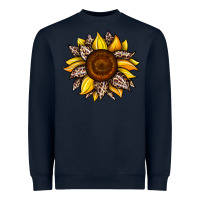 Navy sunflower leopard Heavyweight Sweatshirt - JahusDesignShop